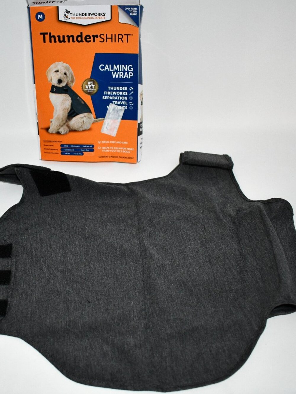 ThunderShirt Dog Calming Anxiety Vest, Medium, Heather Gray, Thunder/ Fireworks